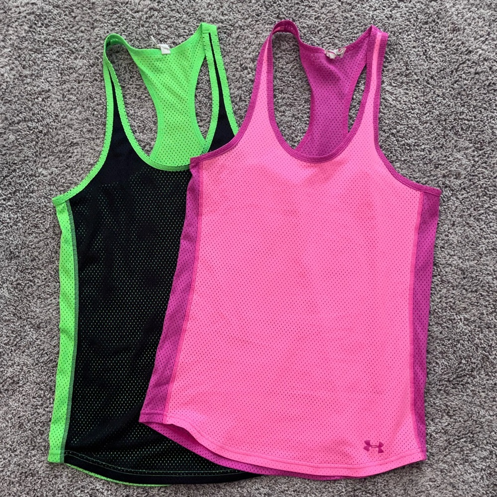 2 Under Armour tank tops, semi-fitted, Heat Gear. - Picture 1 of 7